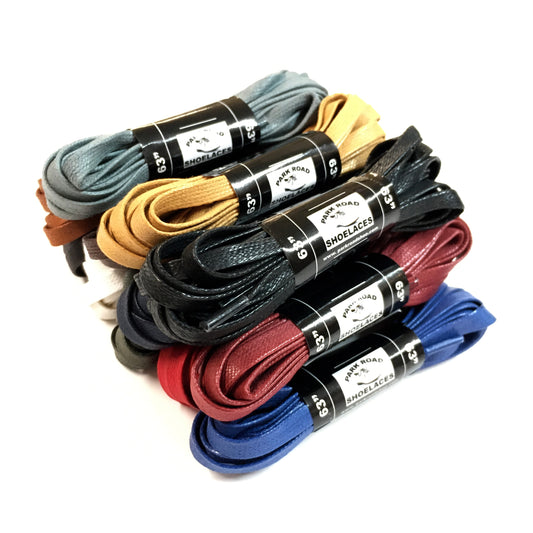 FLAT Premium Waxed Cotton Shoelaces Sneakers Colored Shoe Laces Boot Strings