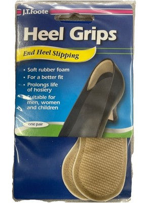 Foote Rubber Heel Grippers / Pads Self Adhesive Prevent Heel Slippage 1 Pair