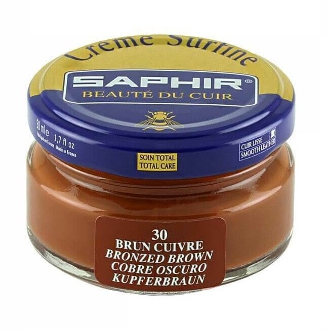 SAPHIR Cream Polish Shoe Boot Leather nourishing Beaute du Cuir Surfine 50ml Jar