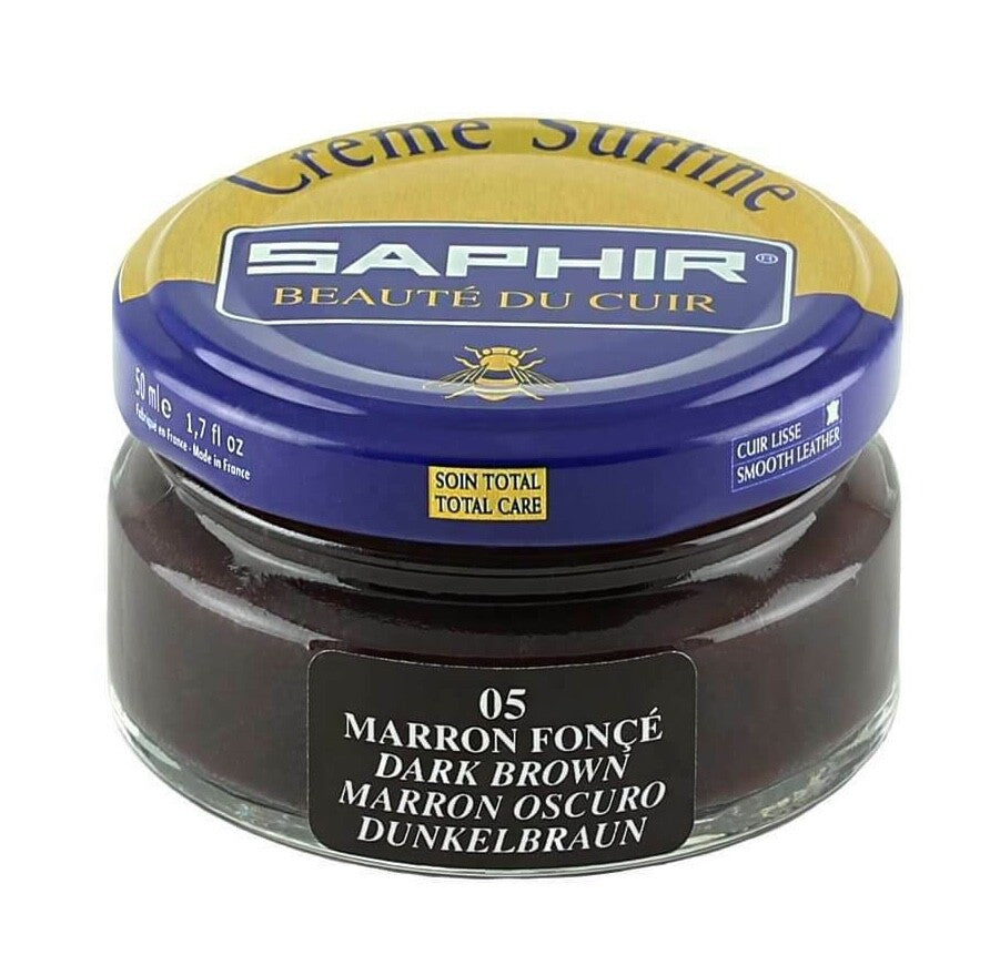 SAPHIR Cream Polish Shoe Boot Leather nourishing Beaute du Cuir Surfine 50ml Jar