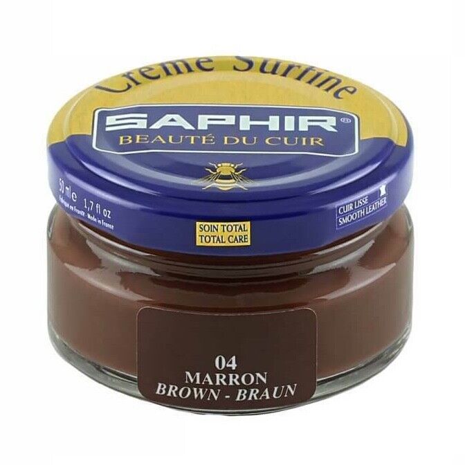 SAPHIR Cream Polish Shoe Boot Leather nourishing Beaute du Cuir Surfine 50ml Jar