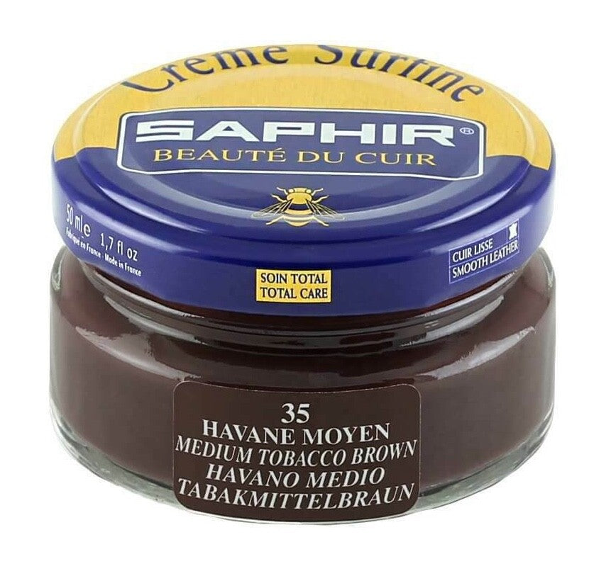SAPHIR Cream Polish Shoe Boot Leather nourishing Beaute du Cuir Surfine 50ml Jar