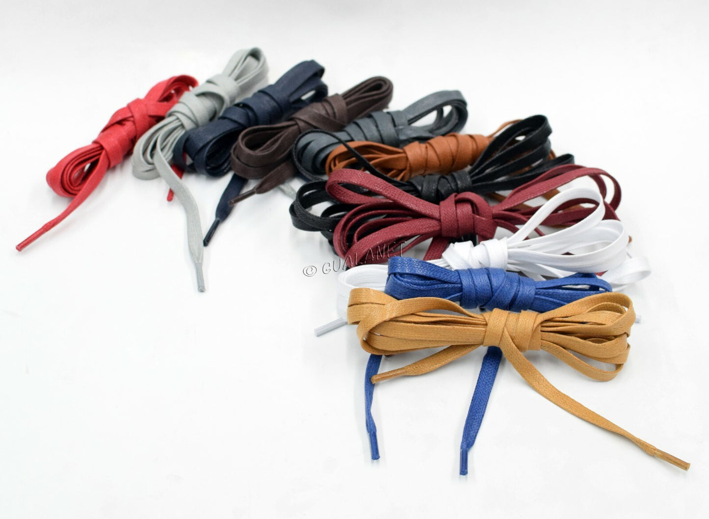 FLAT Premium Waxed Cotton Shoelaces Sneakers Colored Shoe Laces Boot Strings