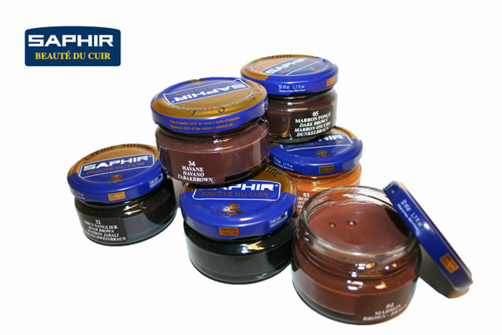 SAPHIR Cream Polish Shoe Boot Leather nourishing Beaute du Cuir Surfine 50ml Jar