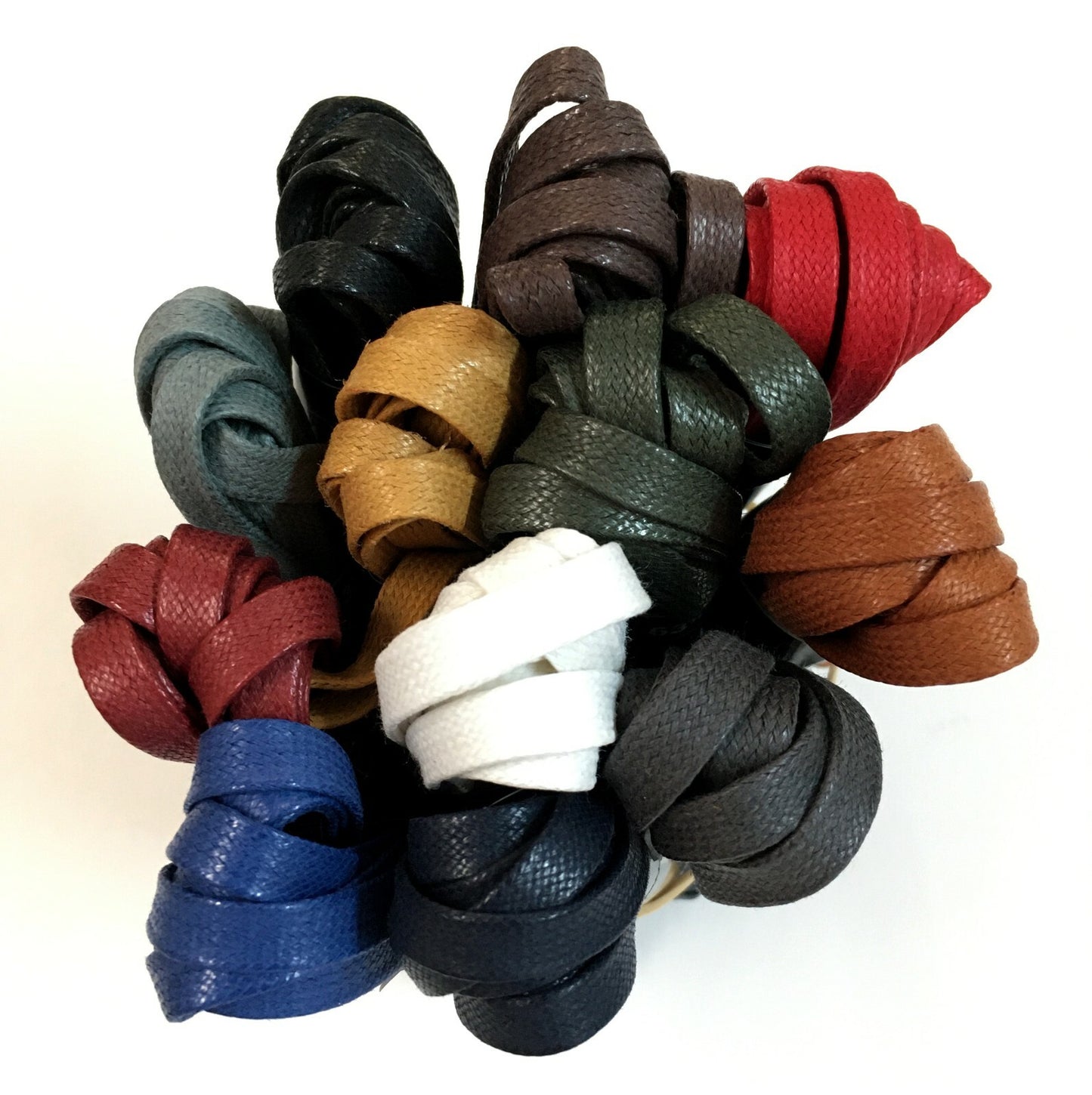 FLAT Premium Waxed Cotton Shoelaces Sneakers Colored Shoe Laces Boot Strings