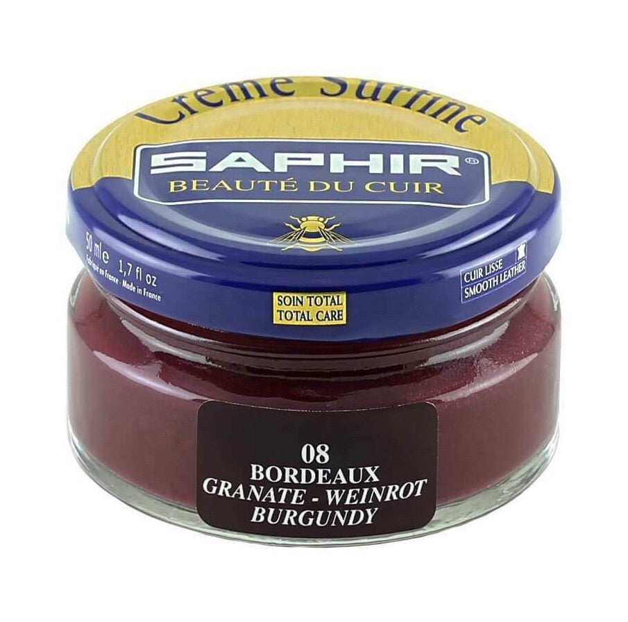 SAPHIR Cream Polish Shoe Boot Leather nourishing Beaute du Cuir Surfine 50ml Jar