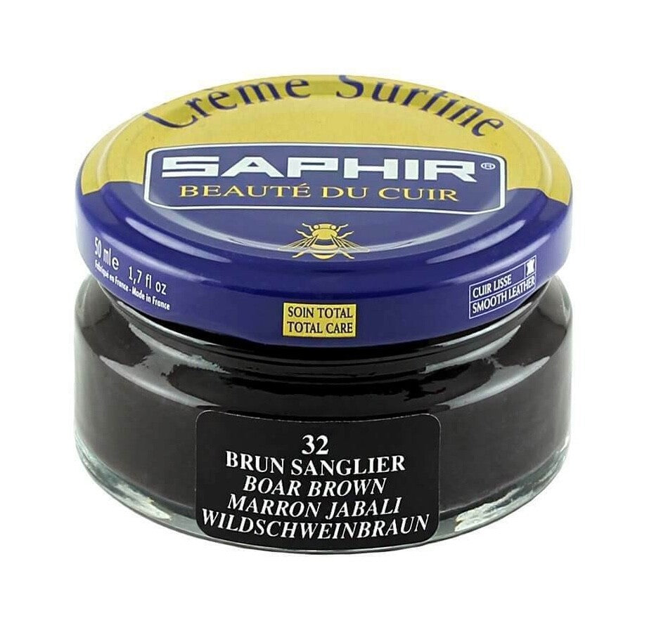 SAPHIR Cream Polish Shoe Boot Leather nourishing Beaute du Cuir Surfine 50ml Jar