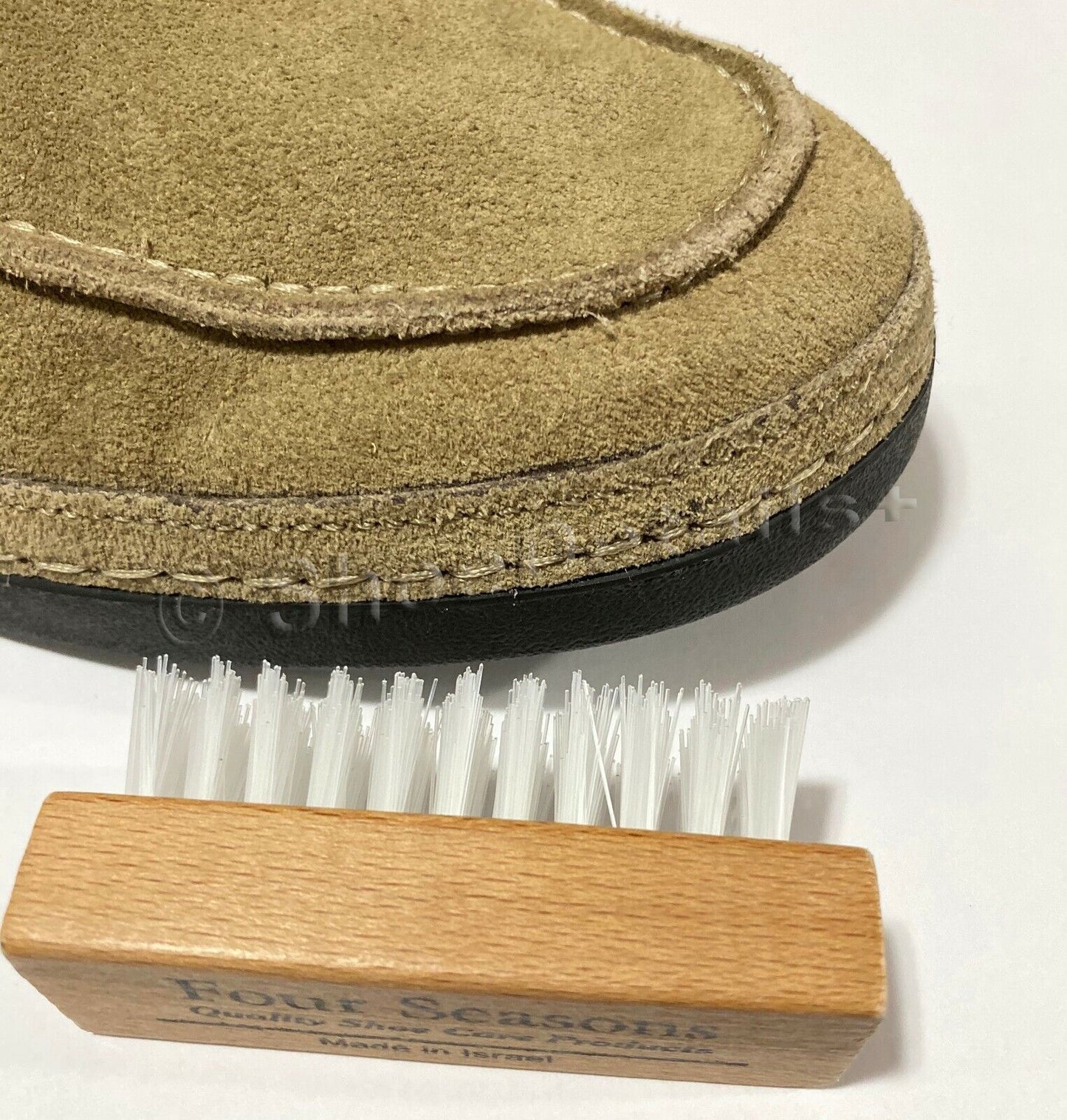 Nylon Bristles Suede Nubuck Brush Wood Handle Shoe Boot Bag Nap Cleaning Washing