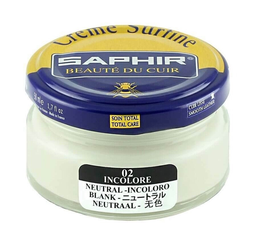 SAPHIR Cream Polish Shoe Boot Leather nourishing Beaute du Cuir Surfine 50ml Jar