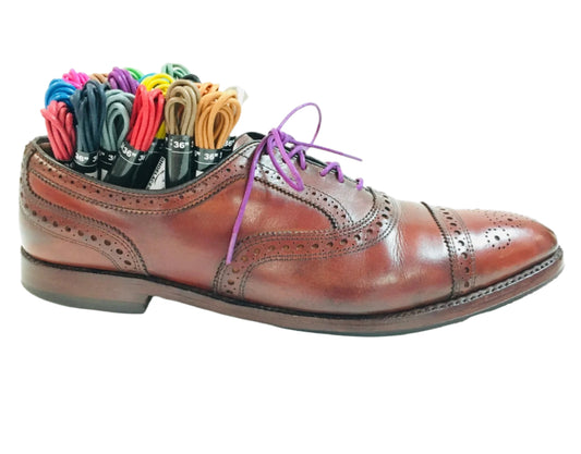 Round Premium Waxed Cotton Dress Shoelaces Fancy Shoe Boot Laces String Wax Coat