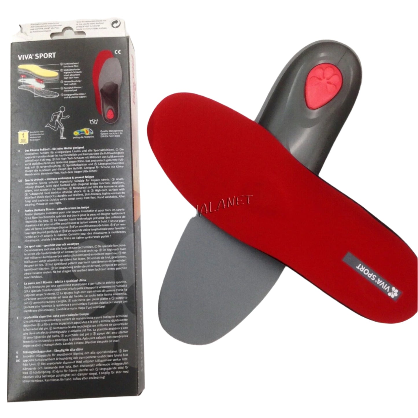 Pedag VIVA Sport Orthotic Insoles | Semi-Rigid Arch Support - Red