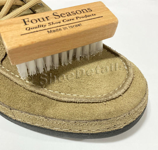 Nylon Bristles Suede Nubuck Brush Wood Handle Shoe Boot Bag Nap Cleaning Washing