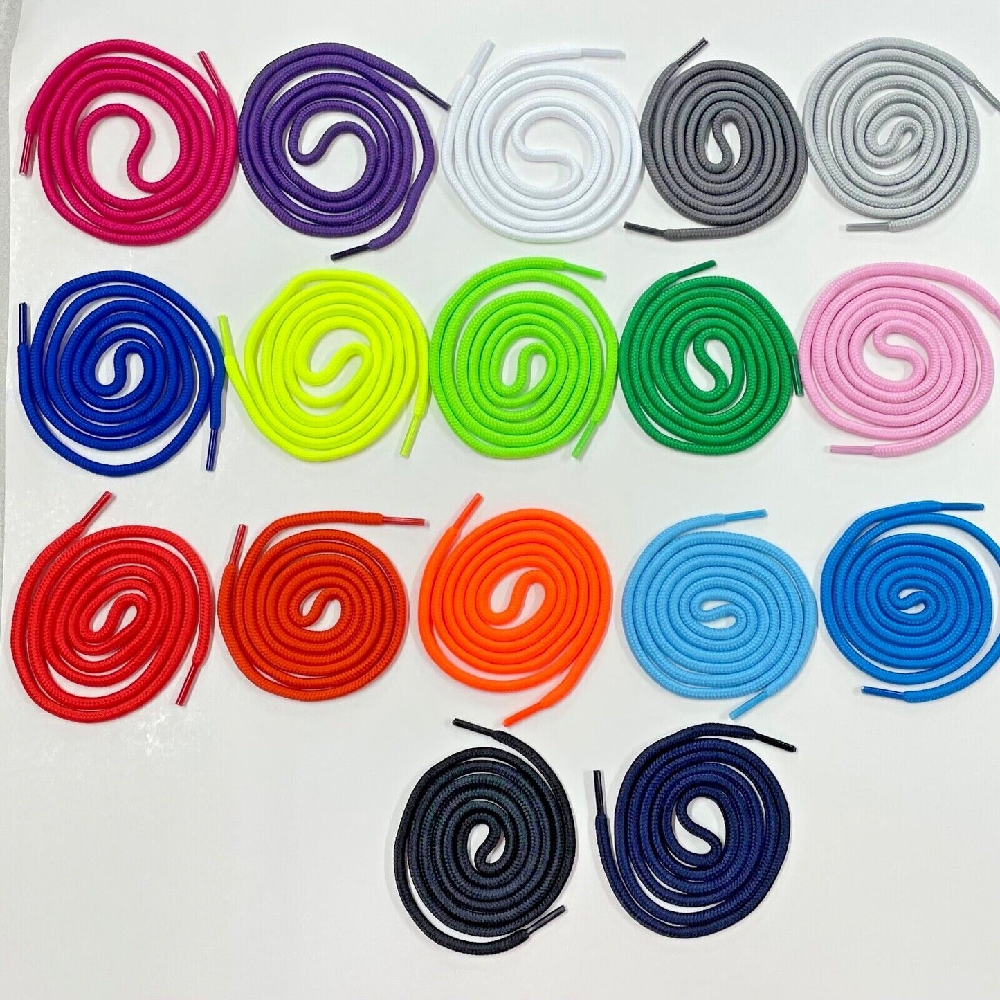 5mm" Thick Round Athletic Shoelaces Sport Sneaker Shoe Laces Neon Colors Strings