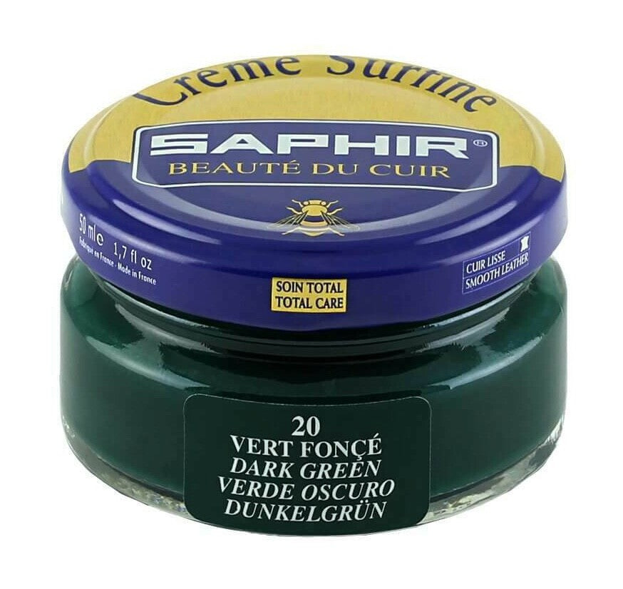 SAPHIR Cream Polish Shoe Boot Leather nourishing Beaute du Cuir Surfine 50ml Jar