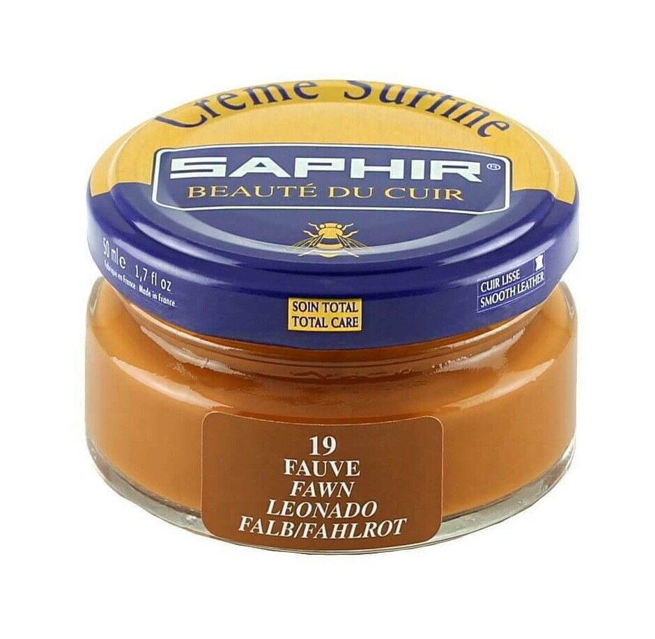 SAPHIR Cream Polish Shoe Boot Leather nourishing Beaute du Cuir Surfine 50ml Jar