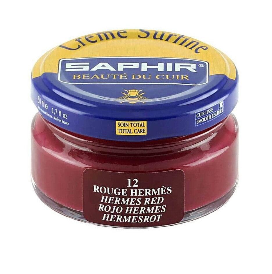 SAPHIR Cream Polish Shoe Boot Leather nourishing Beaute du Cuir Surfine 50ml Jar