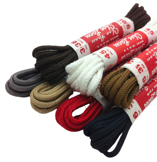 Thin Round Dress Shoe & Boot Laces (1 Pair) – Multiple Lengths & Colors