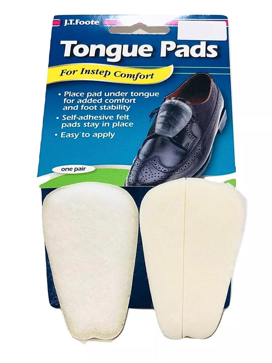JT Foote Tongue Pads Shoe Fitting Aids Soft Felt Cushion Inserts 1 Pair